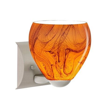 Besa Lighting Bolla Mini Sconce, Habanero, Satin Nickel Finish, 1x9W LED 1WZ-4122HB-LED-SN